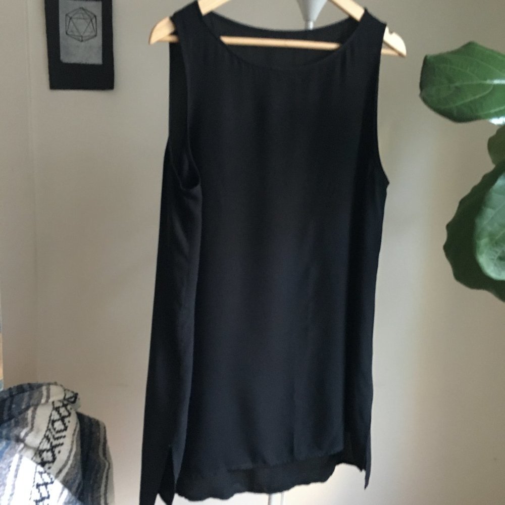 Eileen Fisher Bateau-Neck Silk Georgette Tank